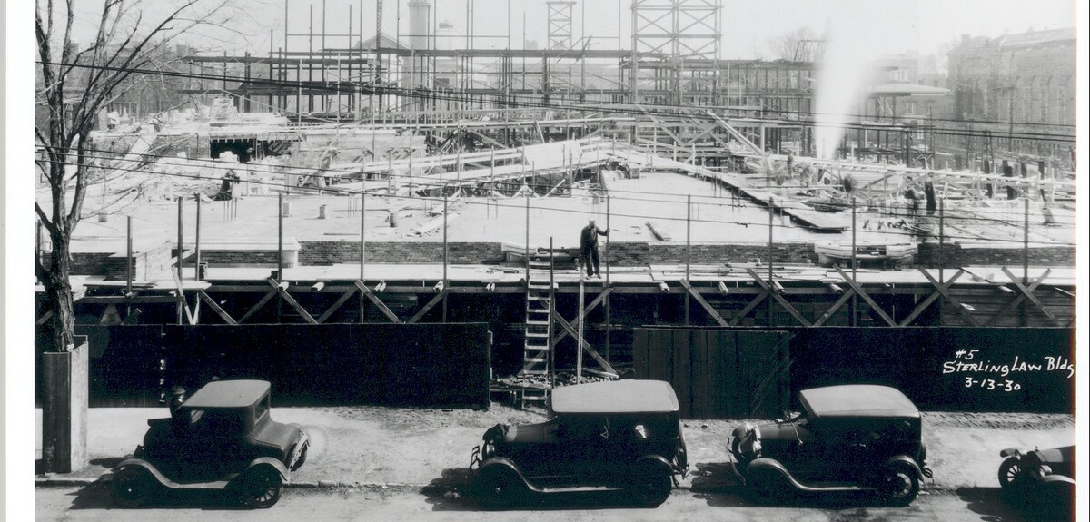 Sterling Law Building under construction in 1930.