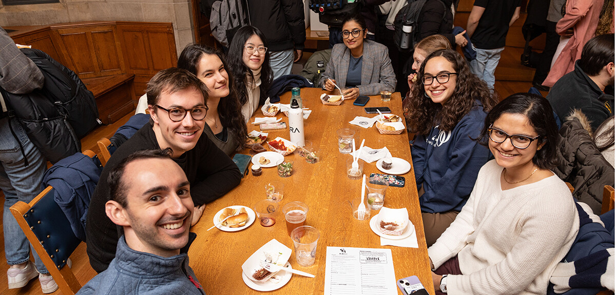 Group of students in dining hall