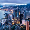 An aerial view of the Hong Kong skyline