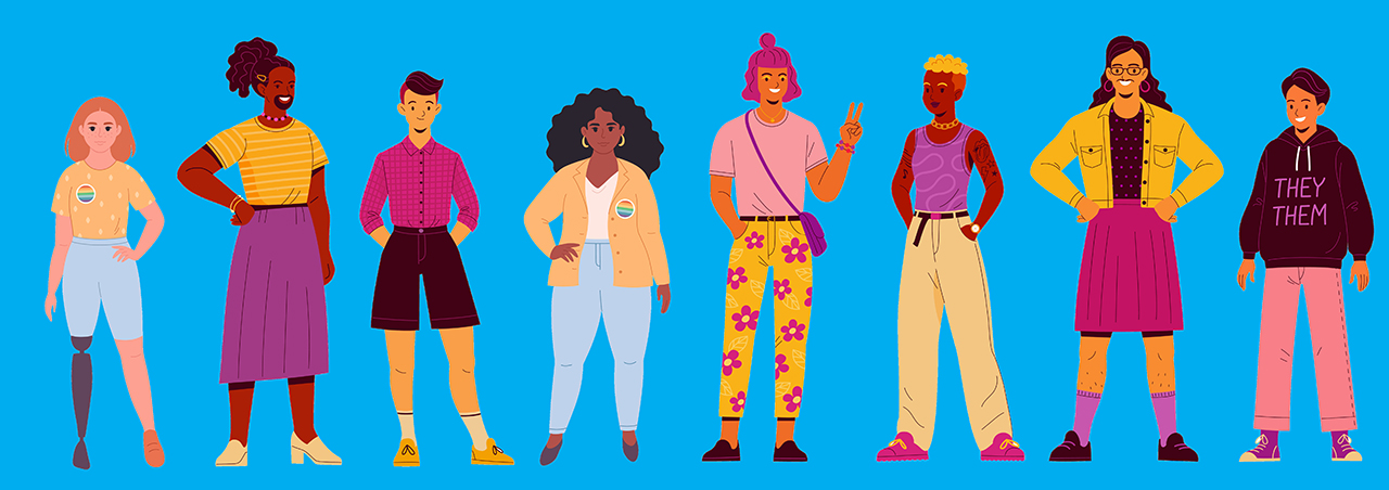 colorful illustration of people