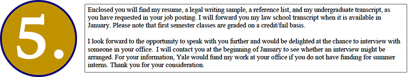 yale law school sample cover letters