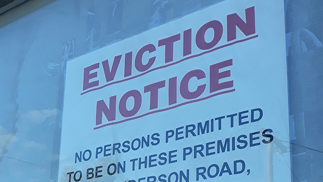 Sign reading eviction notice