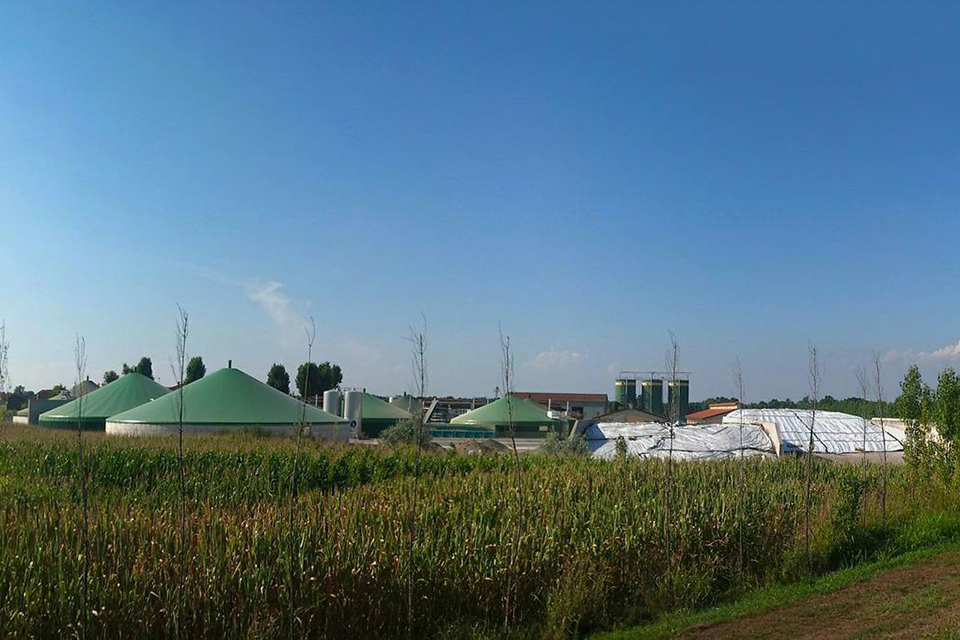 a biogas facilty at a farm