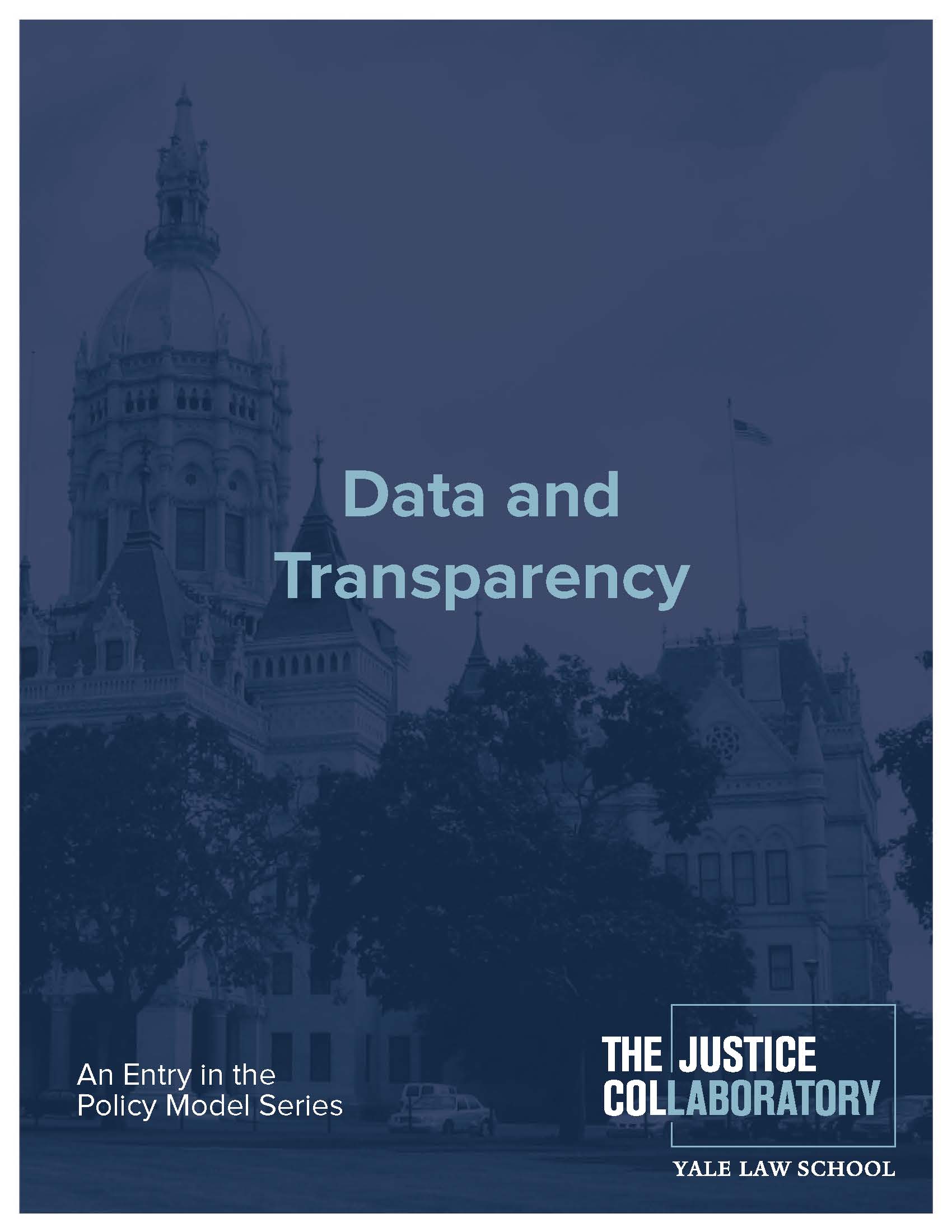 Publication cover of Data and Transparency with title on blue background