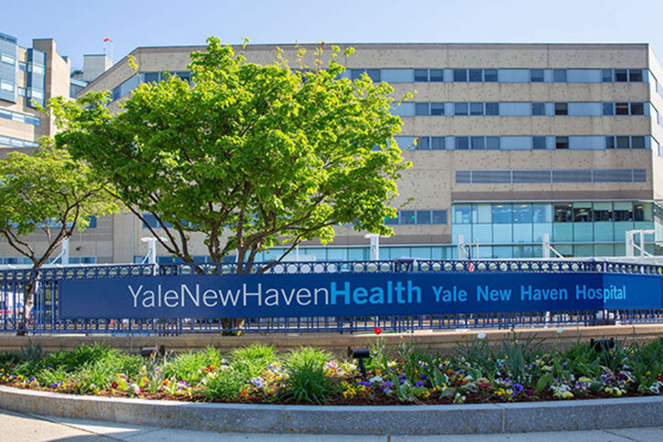 exterior of Yale New Haven Hospital building