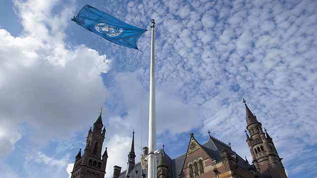 The Hague against blue sky