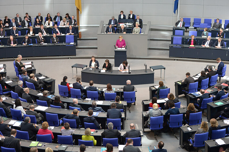 A session of Bundestag, the German federal parliament