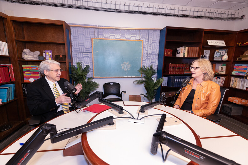 Yale President Peter Salovey and Yale Law School Dean Heather K. Gerken