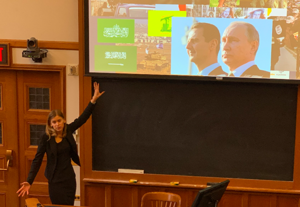 Margaret Donovan speaking at the Yale Law School
