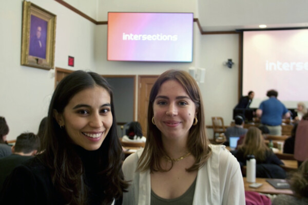 Amanda Pareja Villegas ’25 and Gabriela Rico ’25  the INTERSECTIONS conference