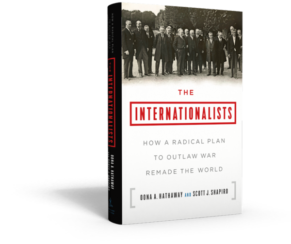 Book cover with title The Internationalists and a black and white photo of men in turn of the century attire