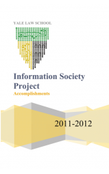A book cover with the title Information Society Project Accomplishments 2011-2012