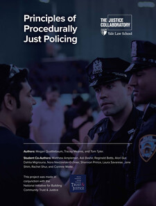 A poster for The Justice Collaboratory event titled, "Principles of Procedurally Just Policing."
