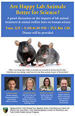 Poster for event on lab animals
