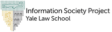 Logo of the Yale Law School Information Society Project showing the YLS shield looking pixellated