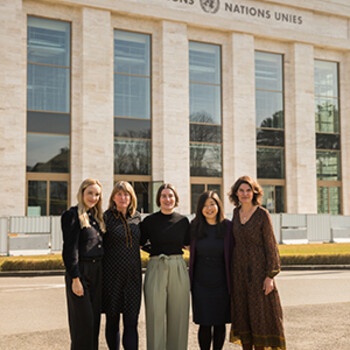 Alyssa Yamamoto and her team at the UN Human Rights Council Session in March 2022