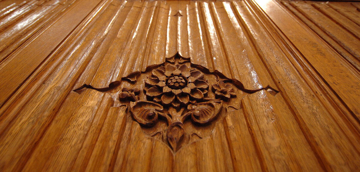 Floral wood carving