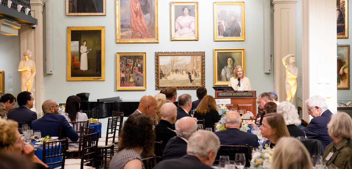 Alumni gathered before Dean Heather K. Gerken at regional event