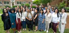 the first cohort of Launchpad Scholars gathered in the YLS Courtyard