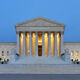 The Supreme Court of the United States building at dusk
