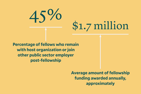 graphic showing percentages of fellows and funding amounts