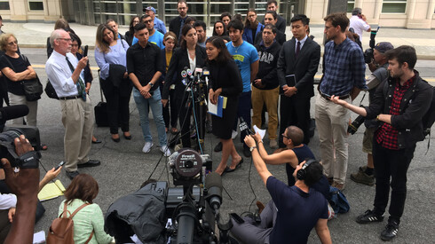 YLS students speaking at a 2017 press conference