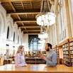 Yale Engineering’s Ruzica Piskac and Yale Law School’s Scott Shapiro in the Lillian Goldman Law Library.