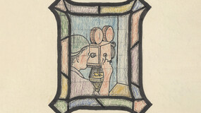 drawing of a stained glass window
