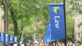 Yale Law School banner at commencement