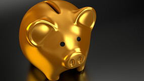 a golden piggy bank