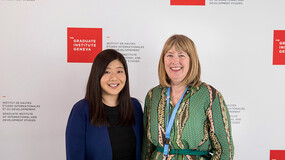 Alyssa Yamamoto and the Special Rapporteur at the Graduate Institute in Geneva.
