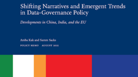 Cover detail of “Shifting Narratives and Emergent Trends in Data Governance Policy: Developments in China, India, and the EU”