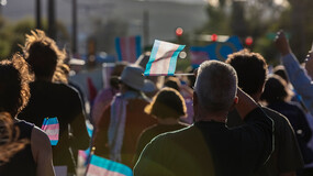 marchers at a rally for transgender rights