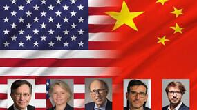 an illustration of the flags of America and China