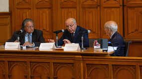 Gerald Torres, Laurent Fabius, and Stephen Breyer in conversation