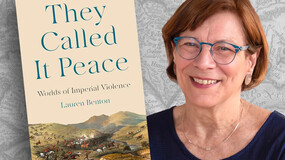 Professor Lauren Benton and a copy of her book They Called It Peace