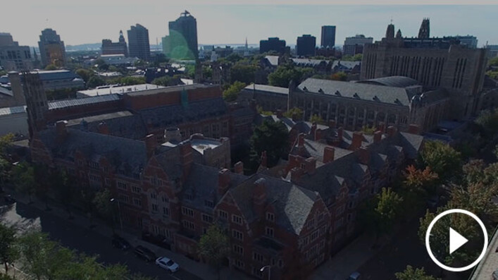 Video still of overhead of YLS campus