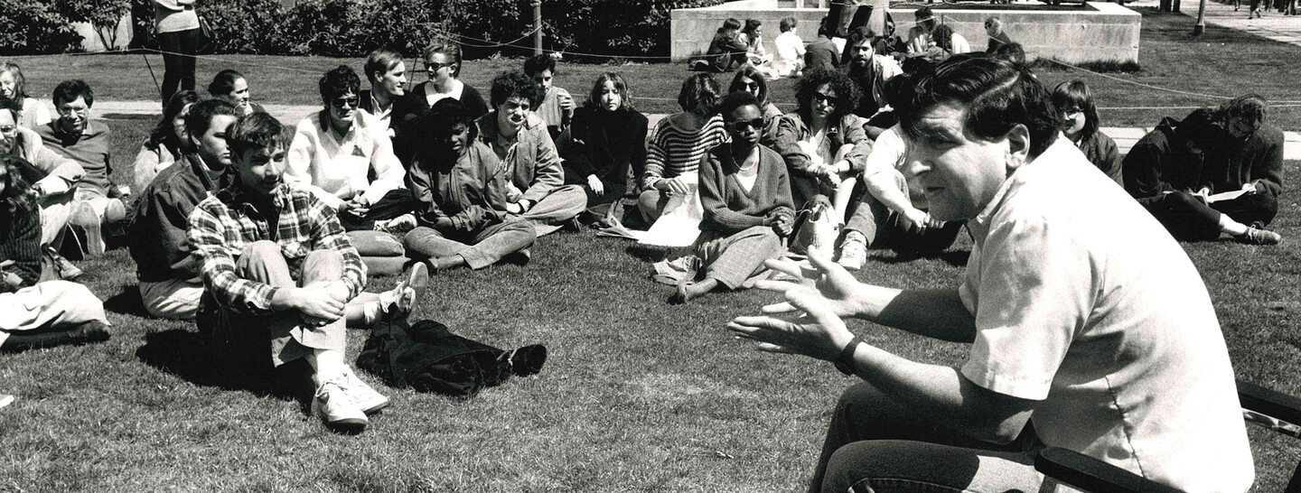 Robert Cover teaching on Cross Campus at Yale