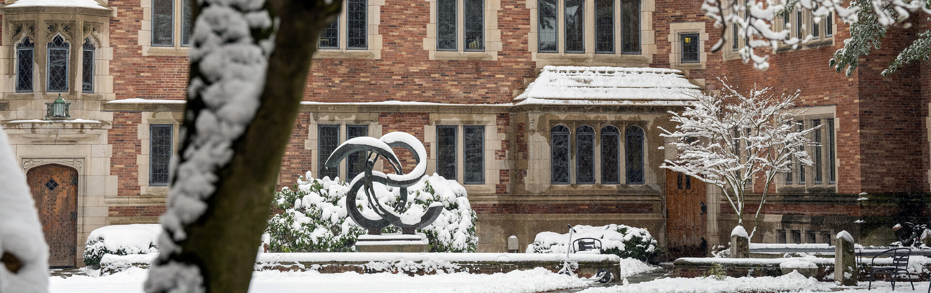 The Courtyard at YLS blanketed in snow